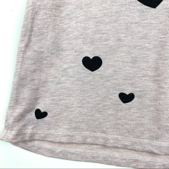 Monrow Super Soft Scattered Heart Crew Tee Shirt L - Picture 6 of 9